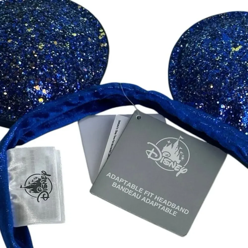 Disney blue Glittery Adaptable Fit Soft Headband Mickey Ears Youth